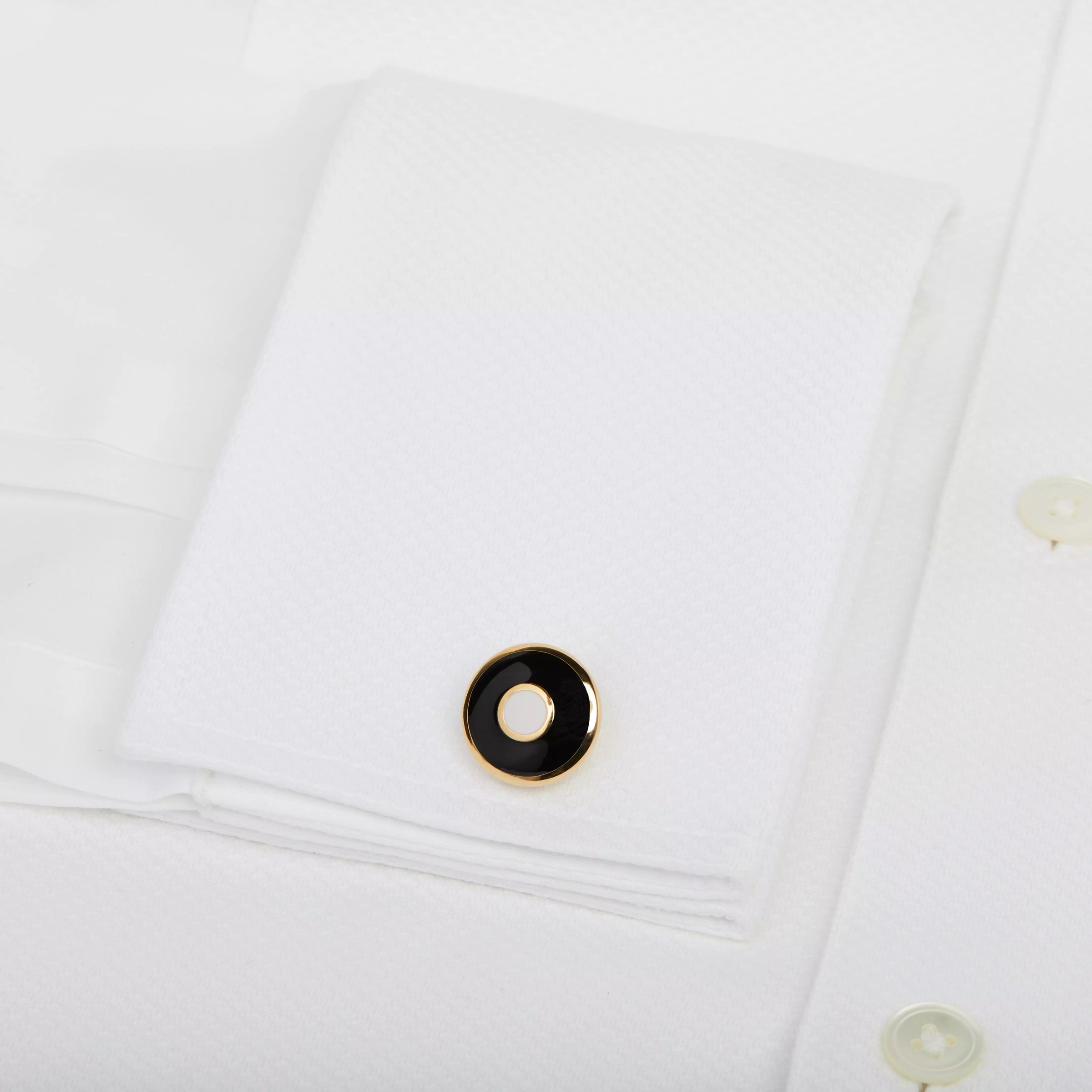 Black & Gold Enamel Target Cufflinks