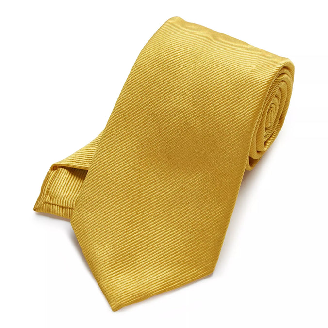 Yellow Italian Silk Twill Tie