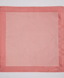 Pale Pink & Neutral Silk Stripe Pocket Square