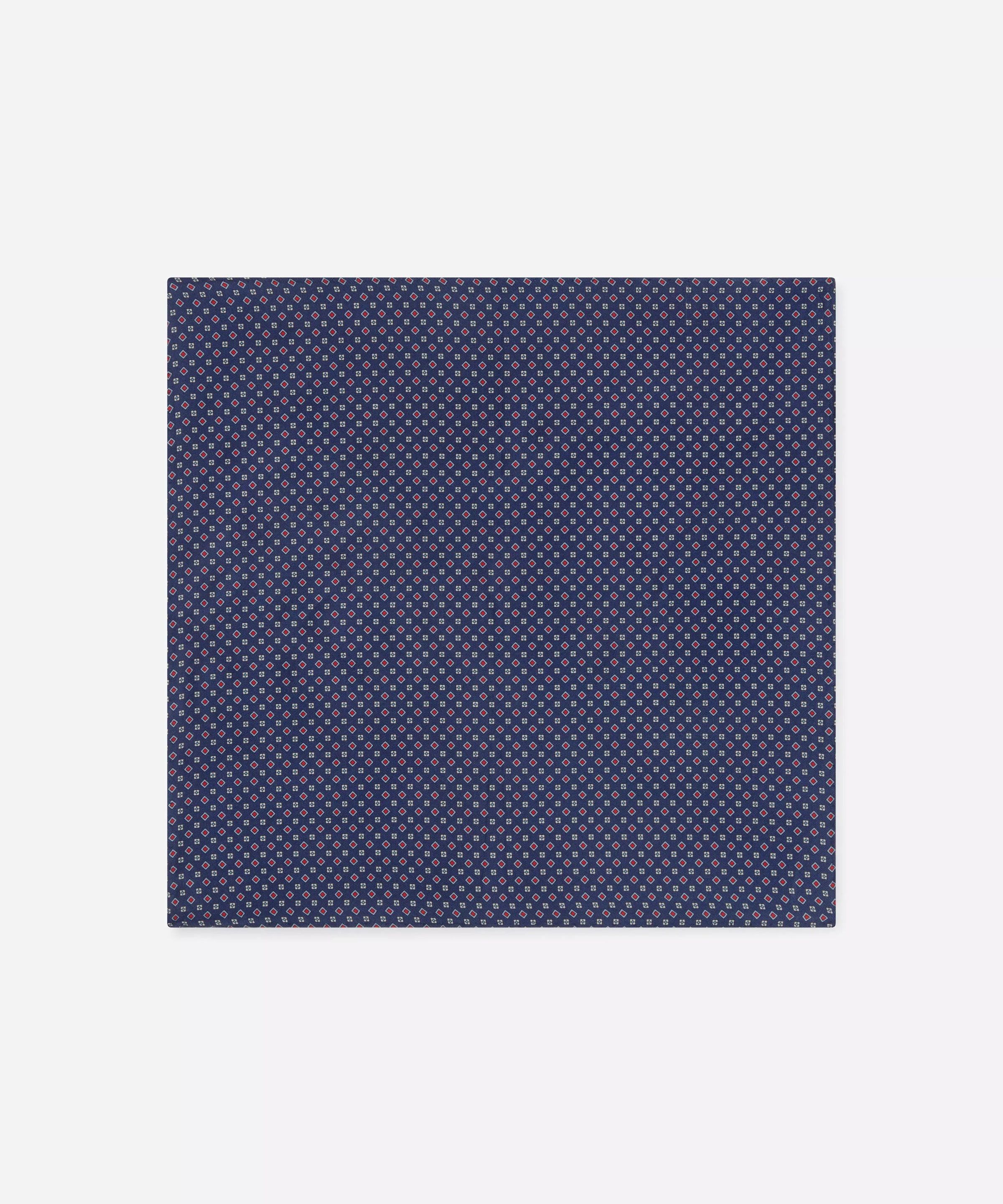 Blue & Red Small Biscuit Motif Silk Printed Pocket Square