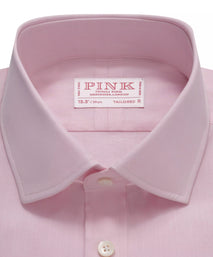 Pale Pink Tailored Fit Double Cuff Ramses Poplin Formal Shirt