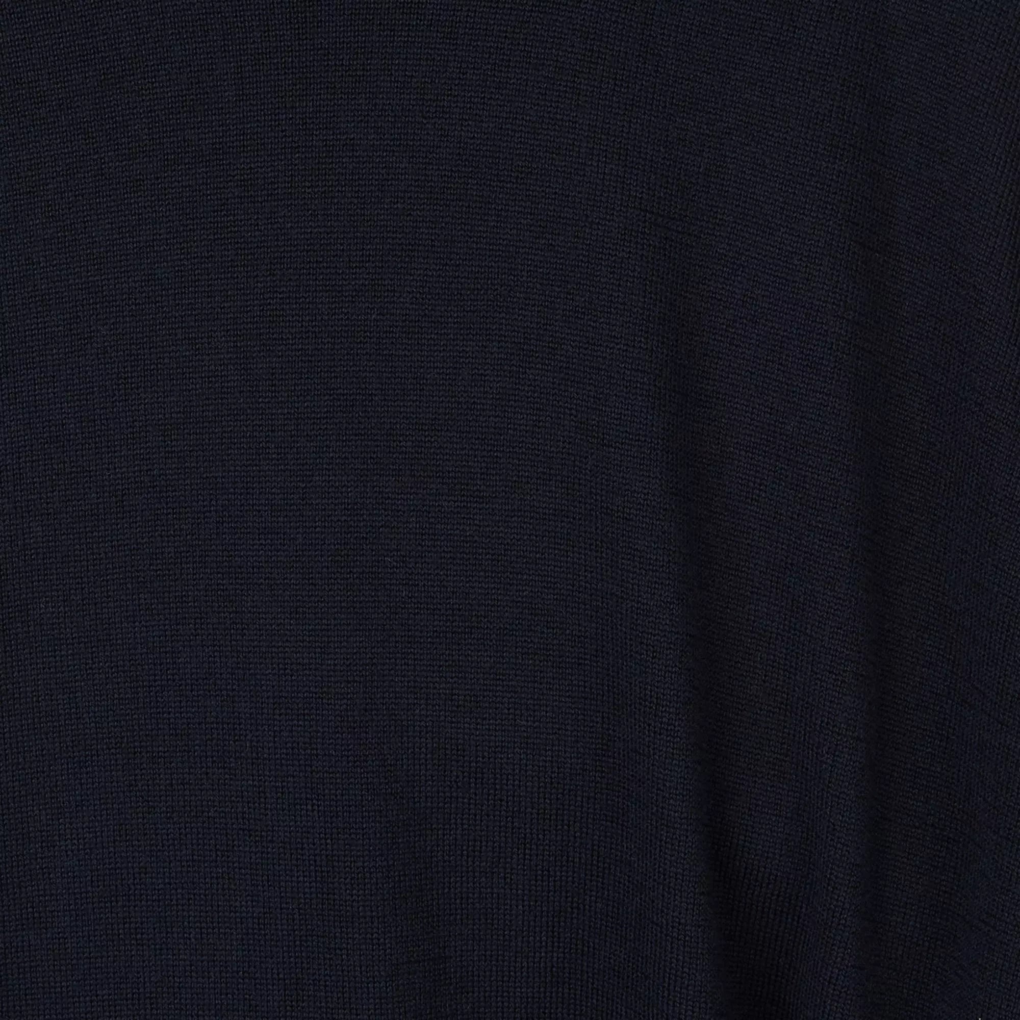 Navy Blue Merino Wool Crew Neck Sweater