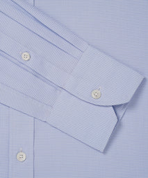 Blue & White Tailored Fit Micro Puppytooth Formal Shirt