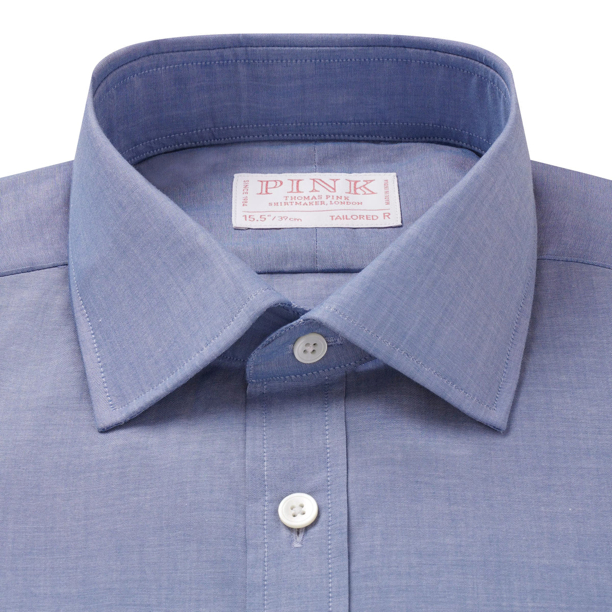 Pale Blue & Grey Tailored Fit Cotton Mussoletta Formal Shirt
