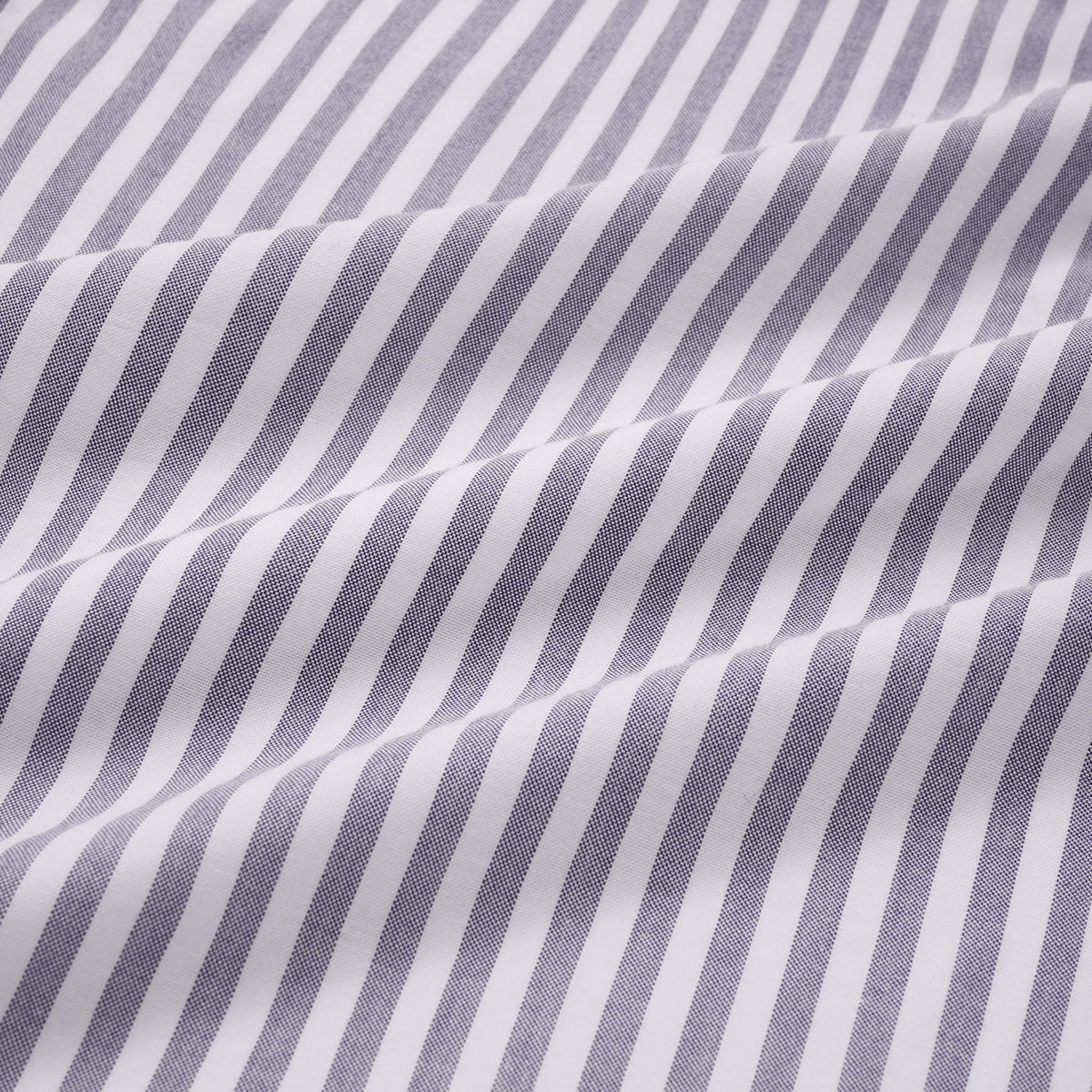 Navy Blue & White Classic Fit Smart Casual Striped Oxford Shirt